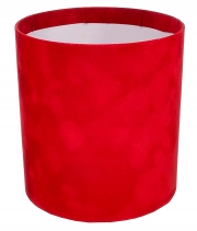 Изображение товара Коробка для цветов бархатная круглая красная из картона 145/160