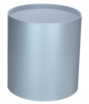 Изображение товара Коробка для цветов круглая серебро из бумаги 145/160 без кришки